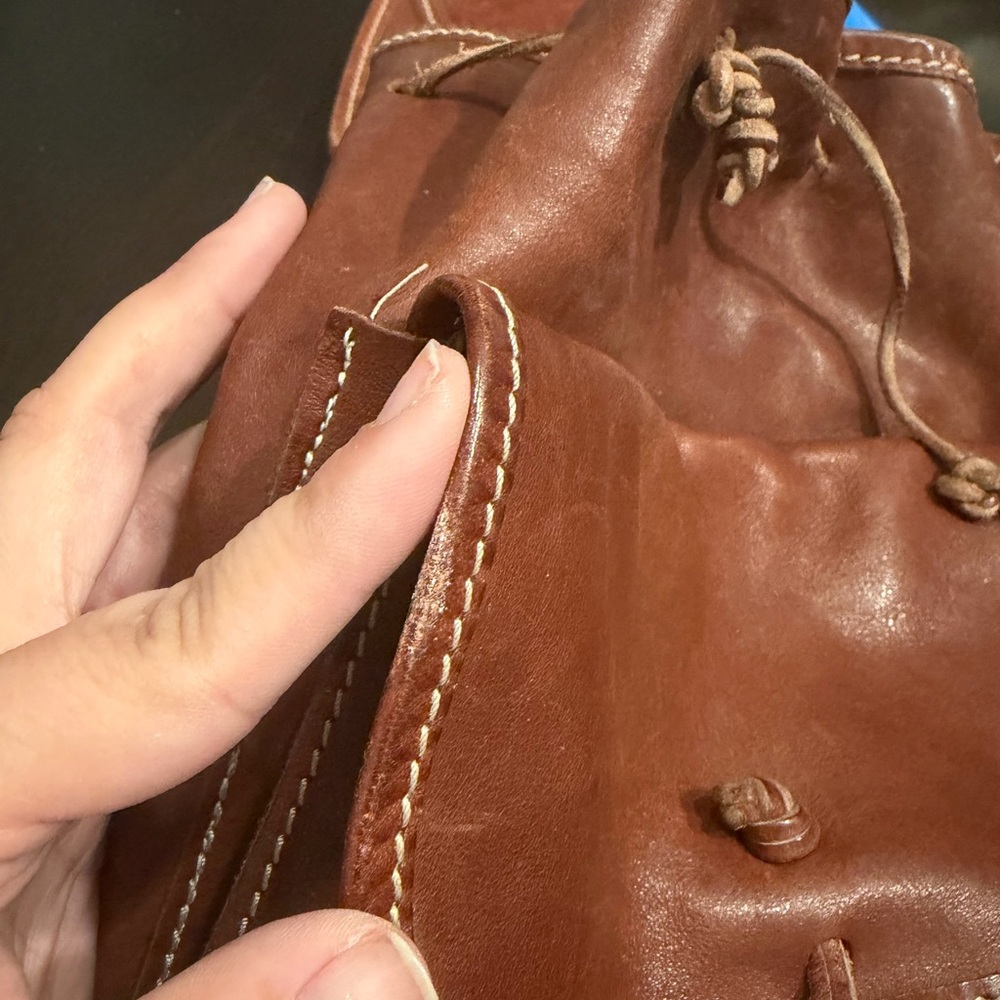 Moschino Camel Leather Crossbody Backpack - Picture 6 of 14